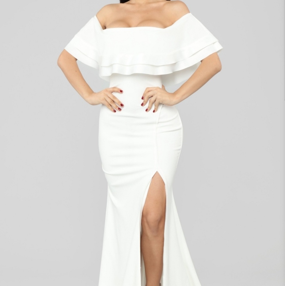 White Fashion Nova Maxi Dress